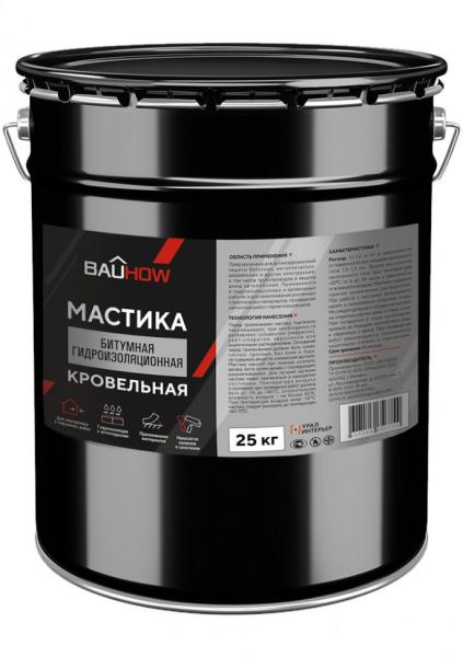 Мастика битумная гидроизоляционная кровельная BAUHOW 20л/25кг