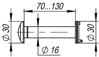 VIEWER 4 DVZ 70x130/16 (оптика пластик, угол обзора 200)  CP хром