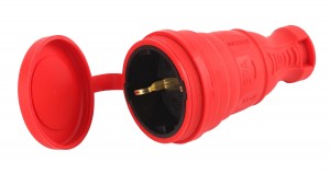 Разъём каучуковый c/з прямой 16A IP44 красный R8-RED-IP44