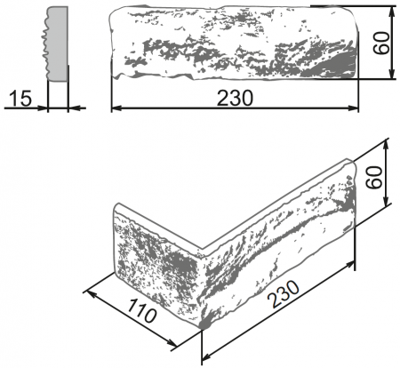 Камелот Угол Венеция 333  - декоративный камень