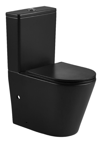 AZ-2149-MB Azario Vetro Унитаз напольный безободковый чёрный матовый в комплекте с сиденьем микролиф
