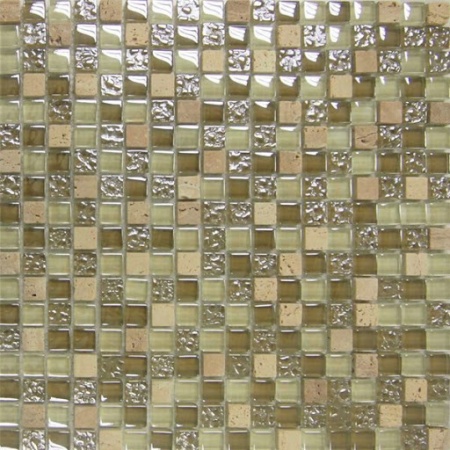 Elada Mosaic. Мозаика HK-32 (327*327*8мм) бежевый микс Crystal+Stone