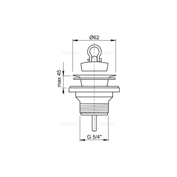 AlcaPlast Водослив для умывальника 5/4", с нержавеющей решеткой d 63 мм, A31