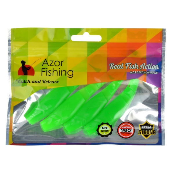 AZOR FISHING Приманка мягкая Trendex Minnow, силикон, 10см, 4шт. в уп, 5 цветов