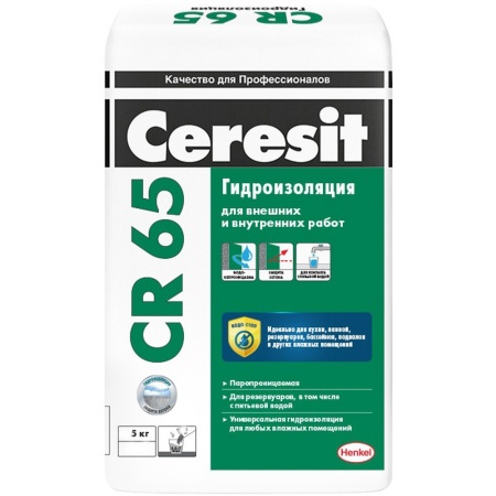 Гидроизоляция Ceresit CR65 для устройства жестких покрытий, 20 кг