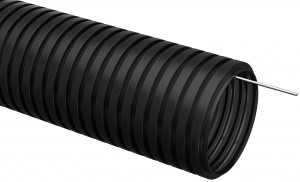 Труба гофрированная ПНД с протяжкой диаметр 20 мм черная (25м)