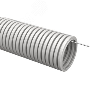 Труба гофрированная ПВХ с протяжкой диаметр 25 мм серая (10м)